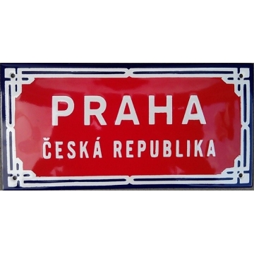 Smaltovaná cedule 200 x 100 PRAHA, ČESKÁ REPUBLIKA